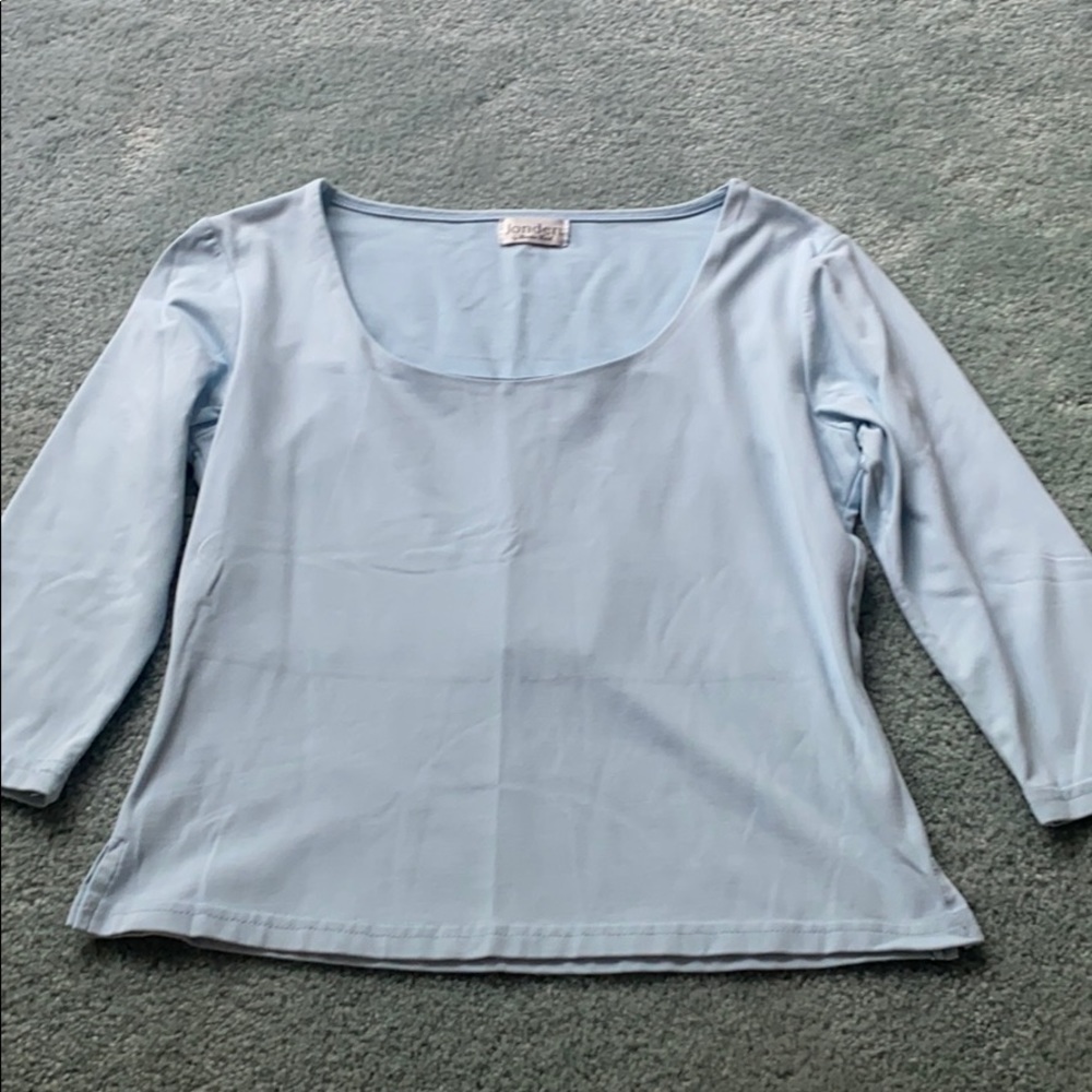 Light blue top